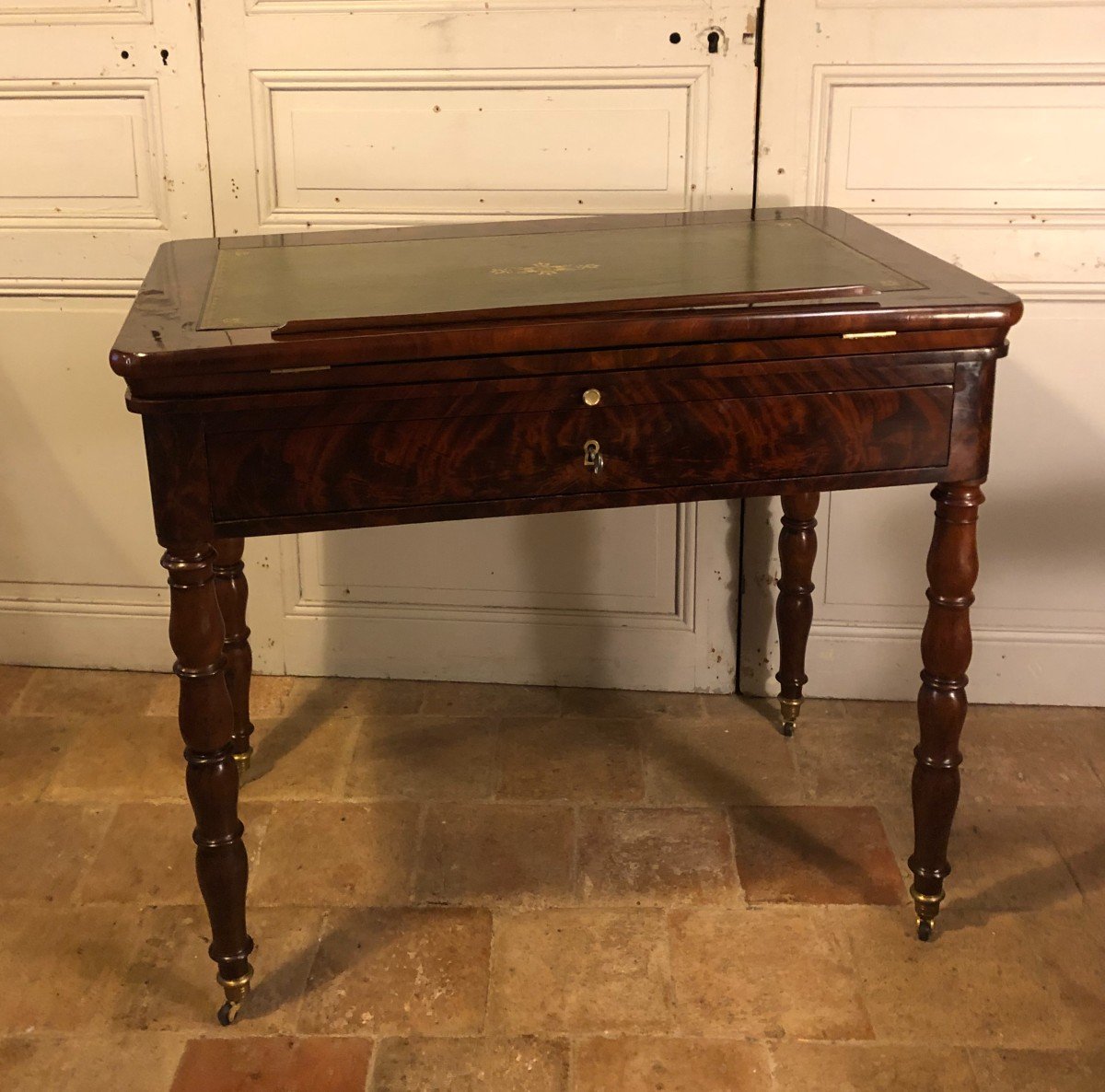 Tronchin Table Jacob Base In Mahogany 19th Century -photo-2