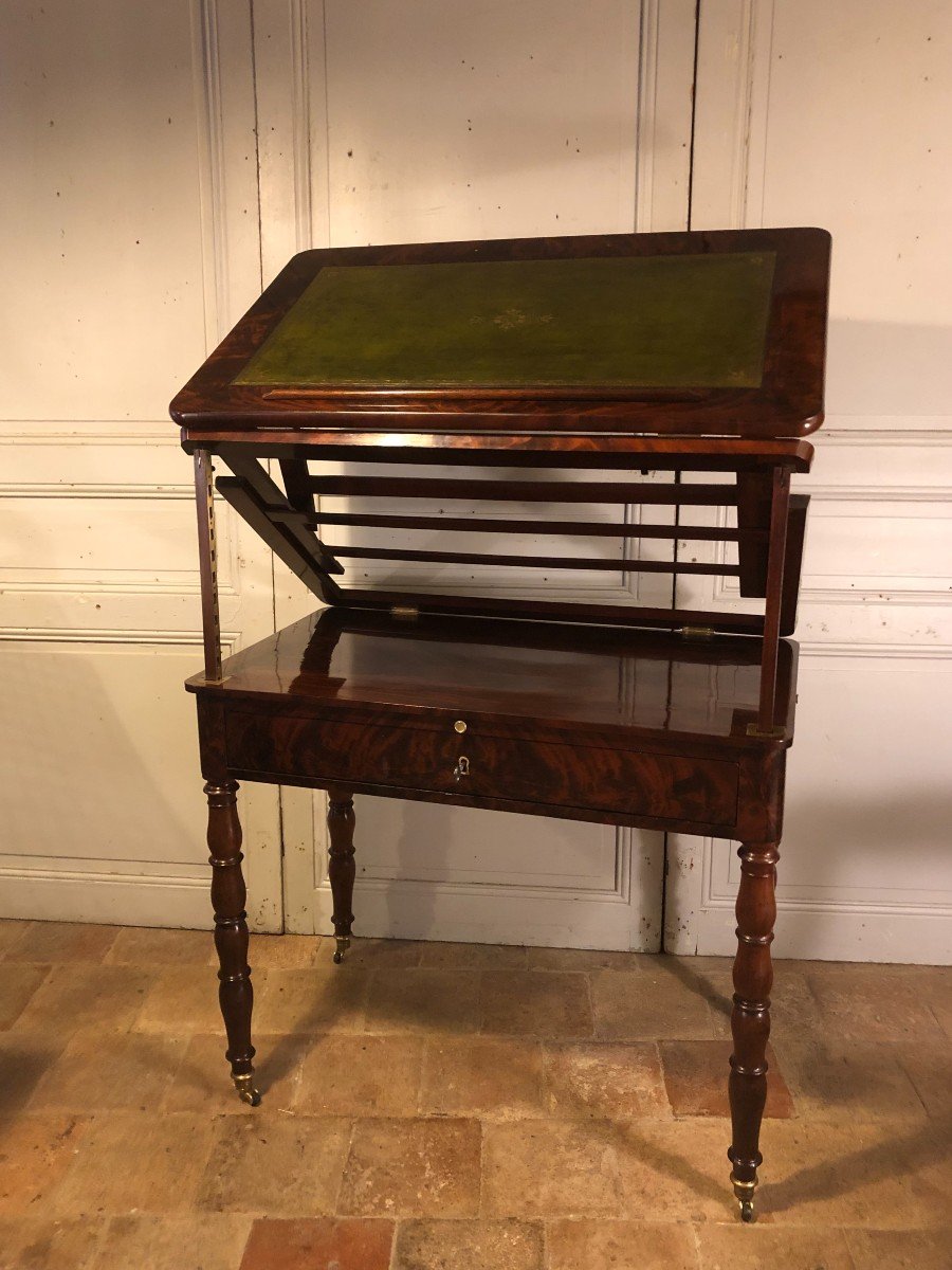 Tronchin Table Jacob Base In Mahogany 19th Century -photo-2