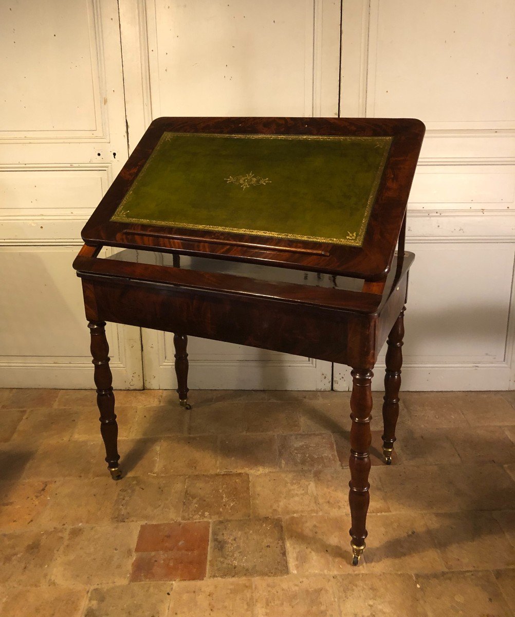 Tronchin Table Jacob Base In Mahogany 19th Century -photo-5