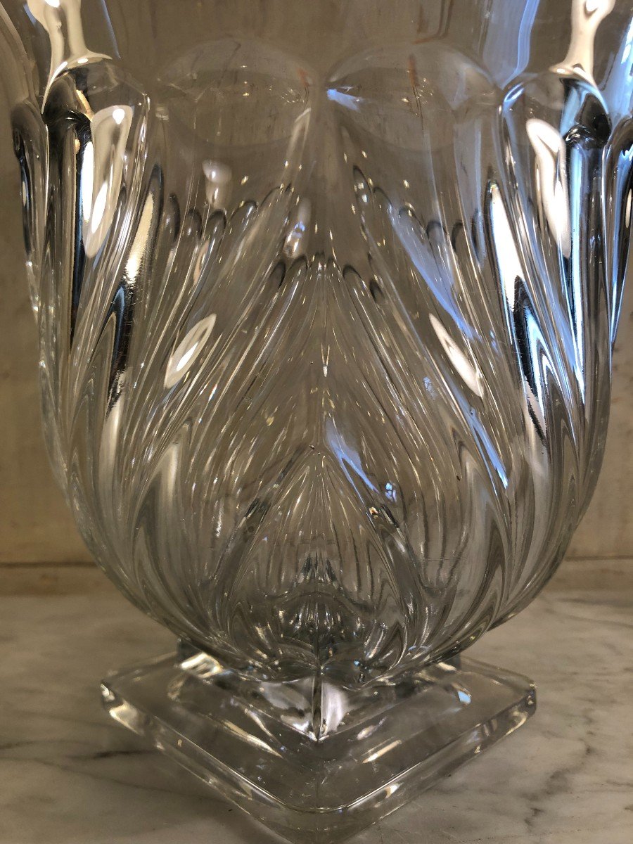Art-deco Crystal Vase With Large Torsos Circa 1920-photo-3