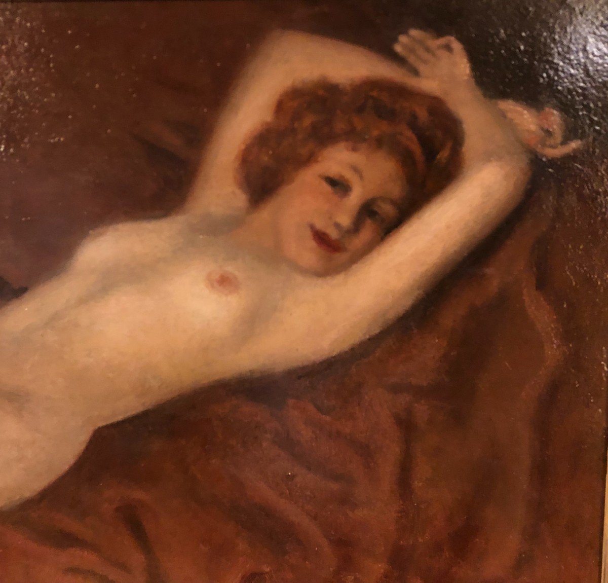 Female Nude Oil On Panel Attributed To Jacques Weissmann  -photo-2