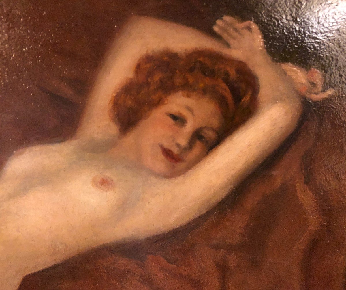Female Nude Oil On Panel Attributed To Jacques Weissmann  -photo-1