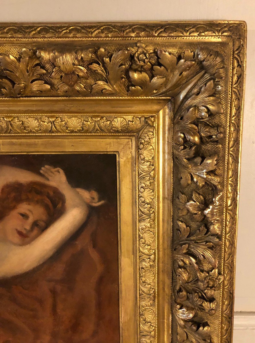 Female Nude Oil On Panel Attributed To Jacques Weissmann  -photo-2