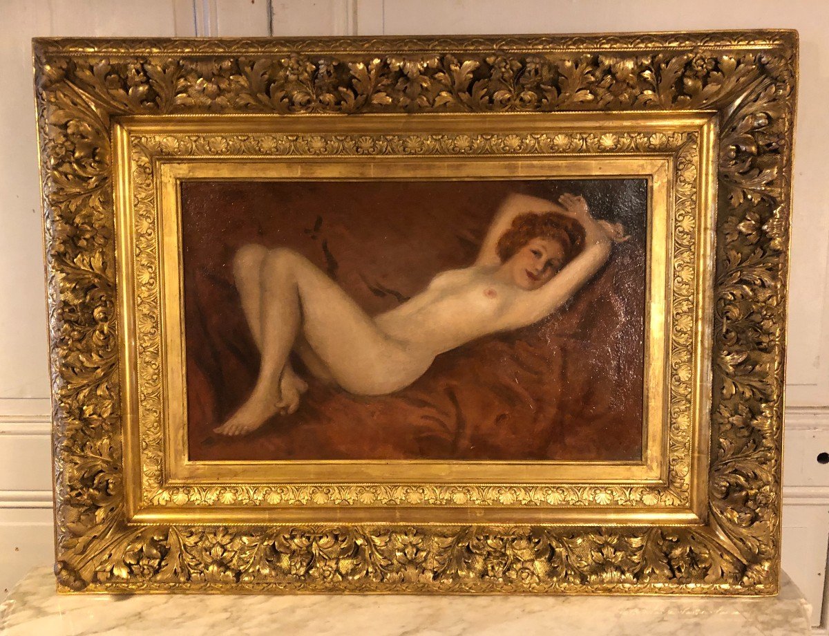 Female Nude Oil On Panel Attributed To Jacques Weissmann  
