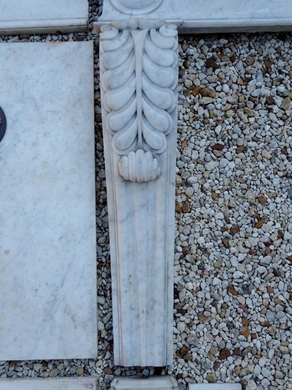 19th Century Carrara Marble Empire Style Fireplace-photo-2