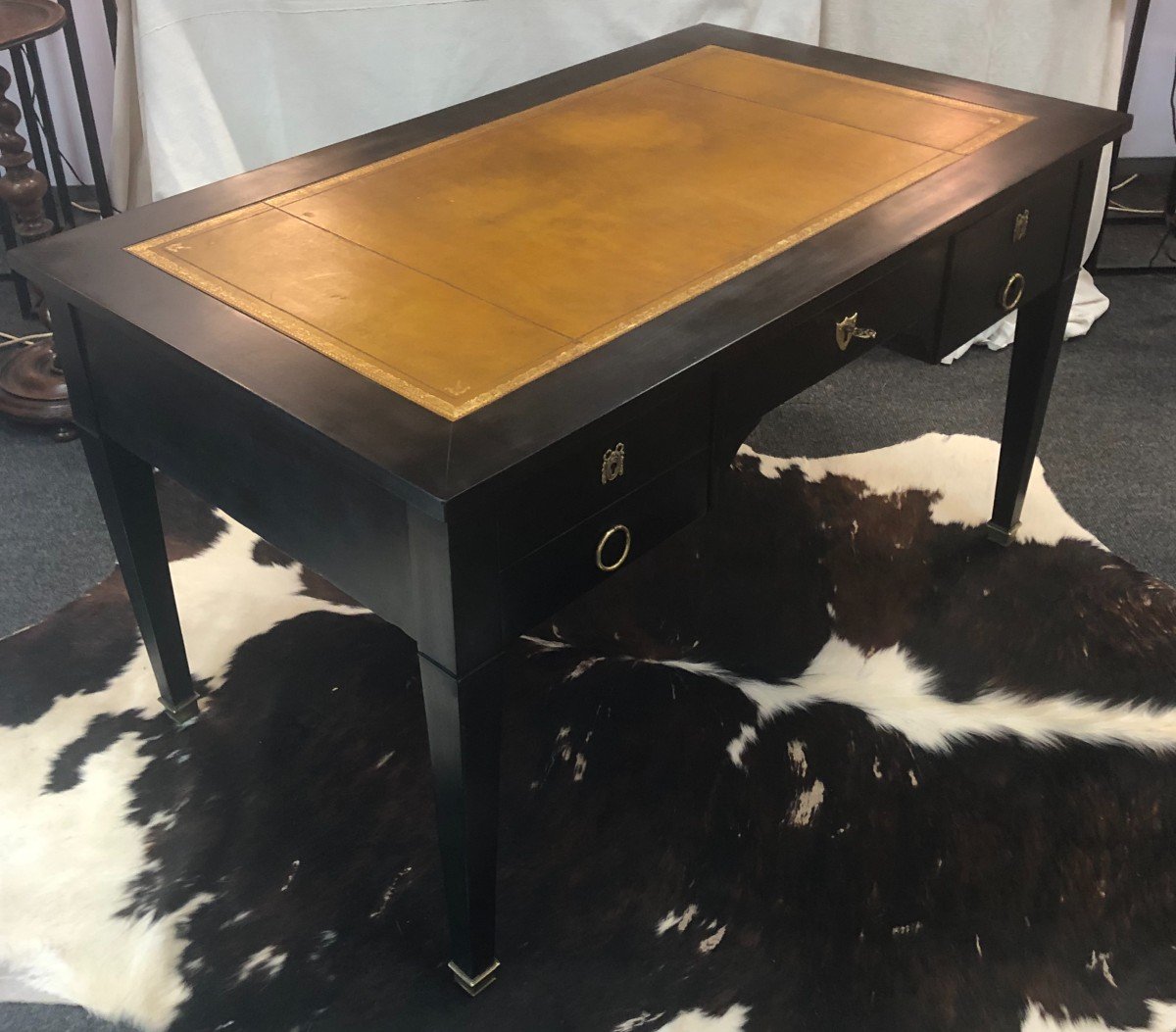 Black Lacquered Louis XVI Flat Desk -photo-1
