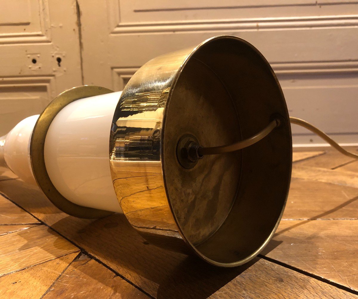 Grande Lampe En Opaline Blanche De Style Empire -photo-4