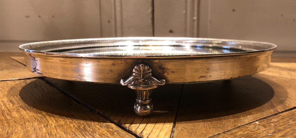 Empire Table Centrepiece In Silvered Bronze And Mercury Mirror  -photo-2