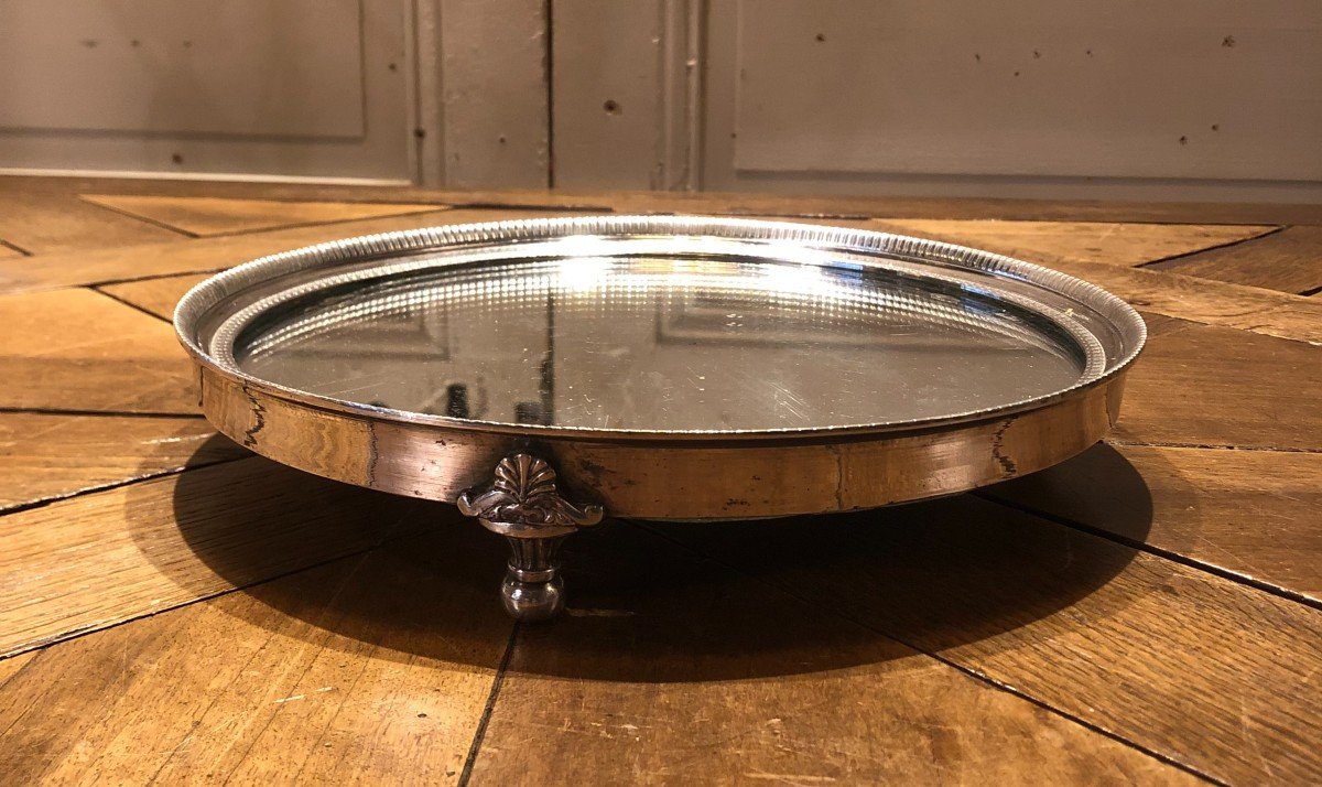 Empire Table Centrepiece In Silvered Bronze And Mercury Mirror  -photo-3