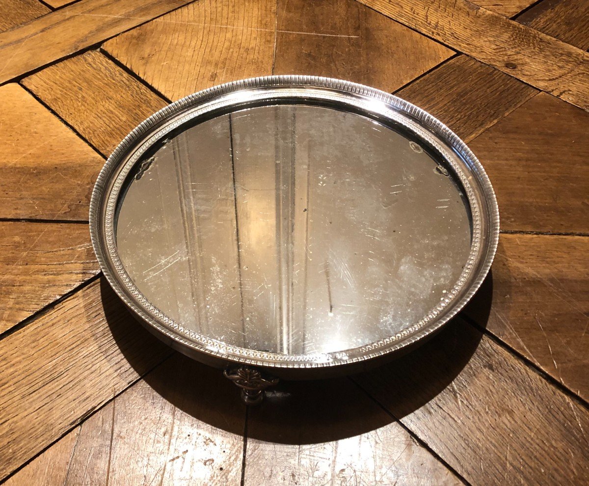 Empire Table Centrepiece In Silvered Bronze And Mercury Mirror  -photo-4