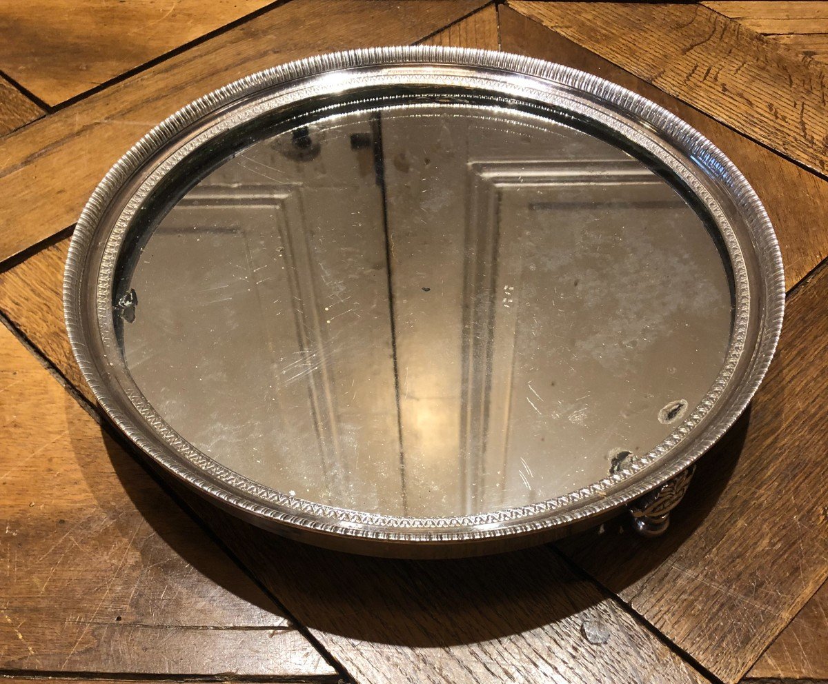 Empire Table Centrepiece In Silvered Bronze And Mercury Mirror  -photo-2