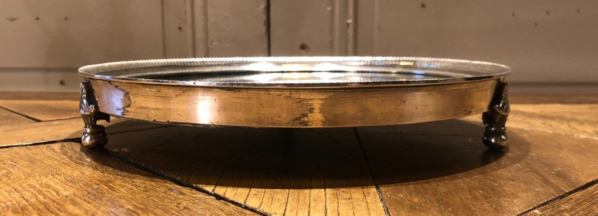 Empire Table Centrepiece In Silvered Bronze And Mercury Mirror  -photo-3