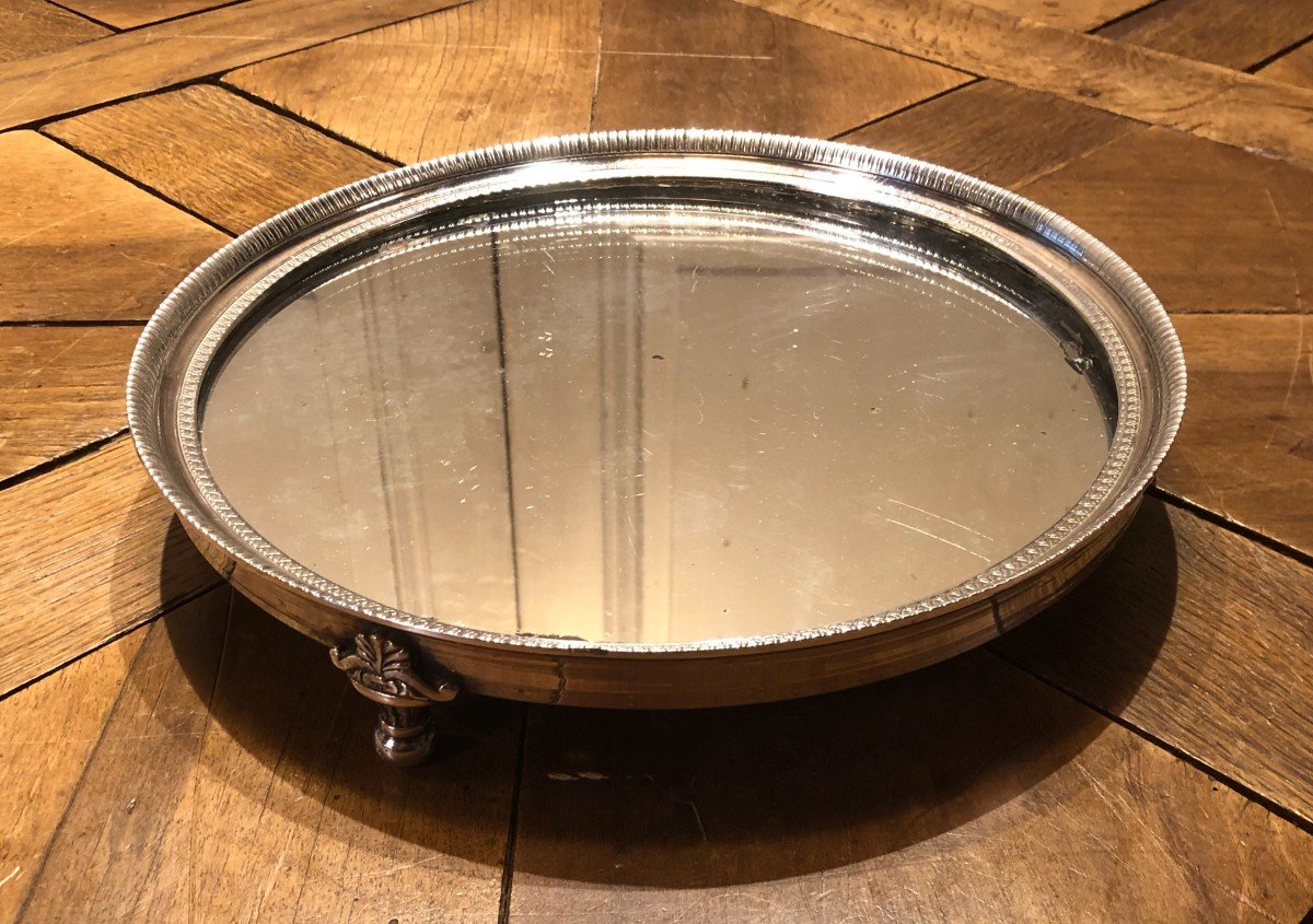 Empire Table Centrepiece In Silvered Bronze And Mercury Mirror  