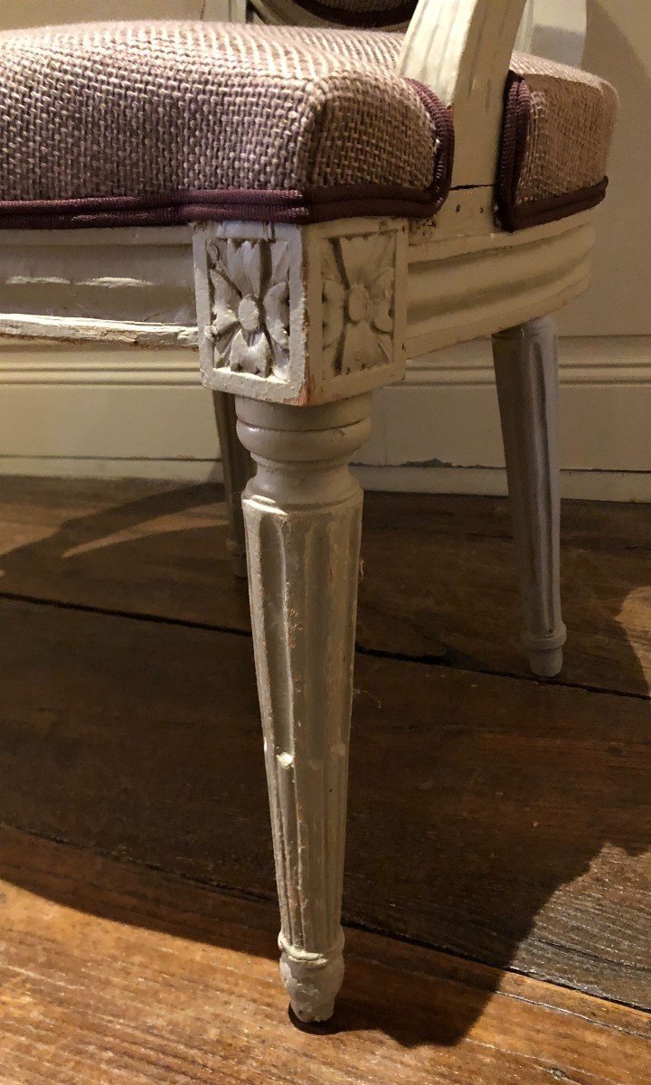 Paire De Fauteuils Médaillons Louis XVI En Cabriolet époque XVIII° Siècle-photo-4