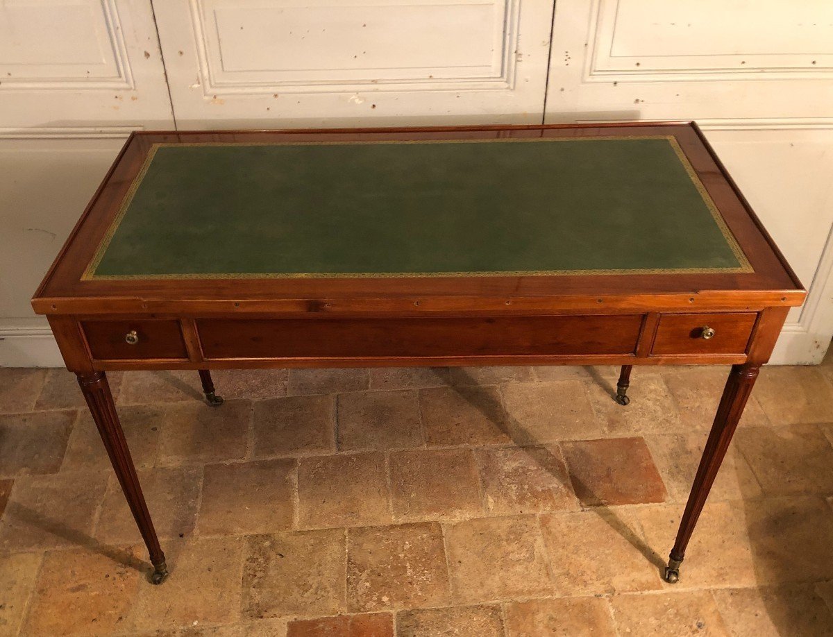 Games Table, Tric Trac, Louis XVI Desk Stamped M. Ohneberg In Mahogany-photo-2