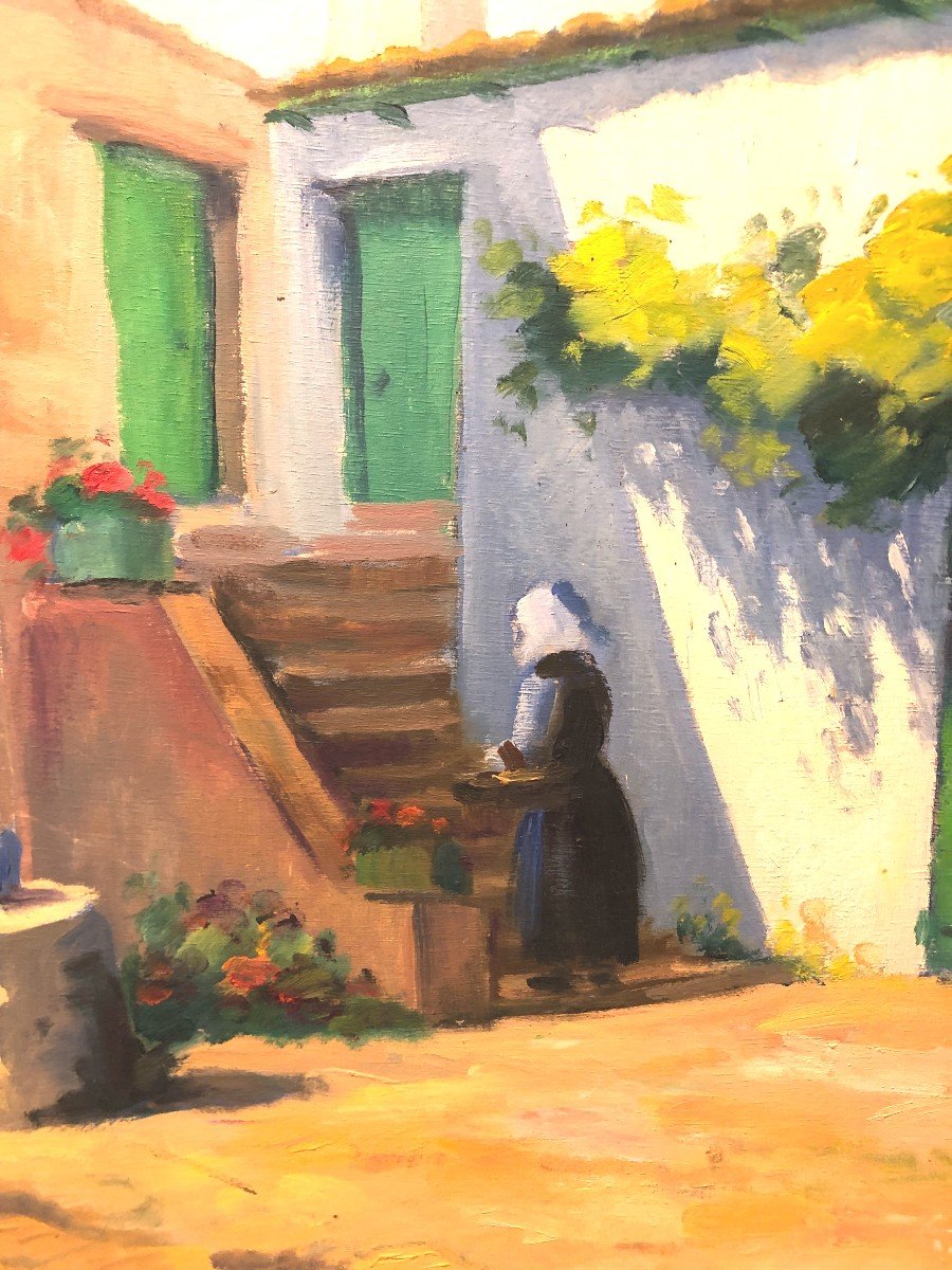Louis Suire Artist's House On The Isle Of Ré Oil On Panel -photo-4