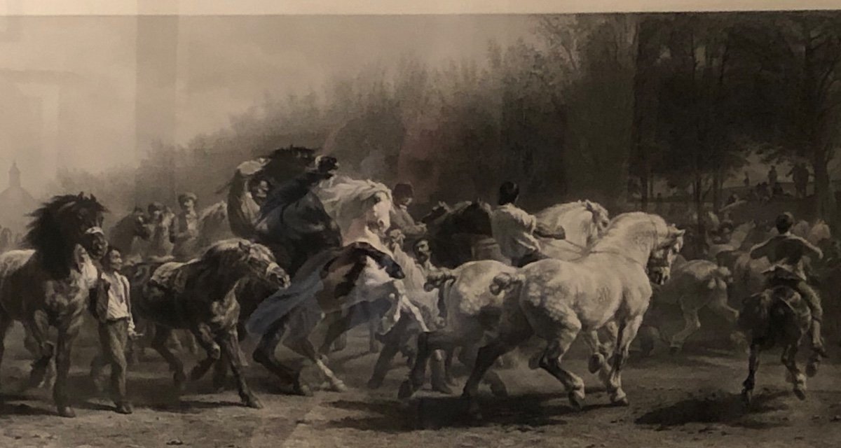 « Le Marché Aux Chevaux » D’après Rosa Bonheur XIX Siècle-photo-4