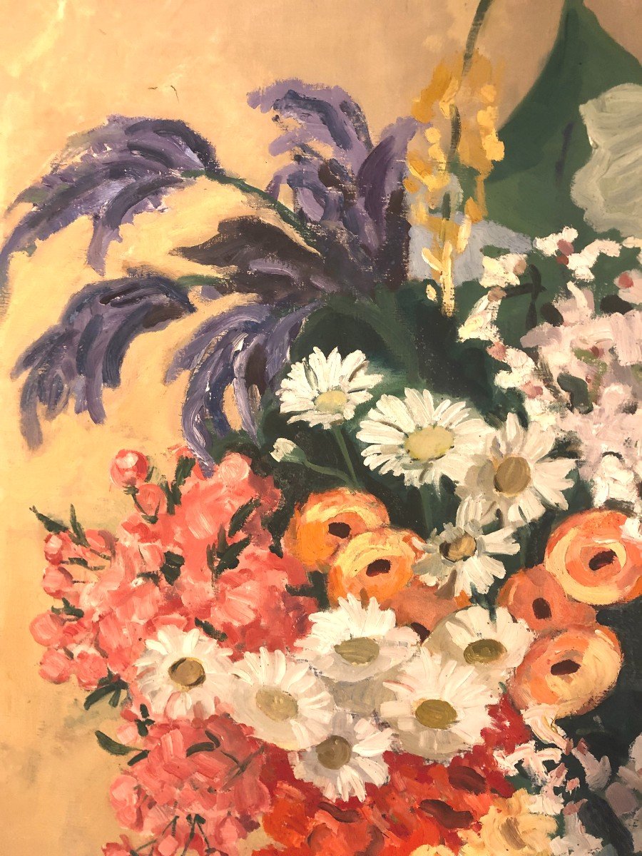 Large Bouquet Of Flowers Boucher Cermaise 1936 Oil On Canvas -photo-2