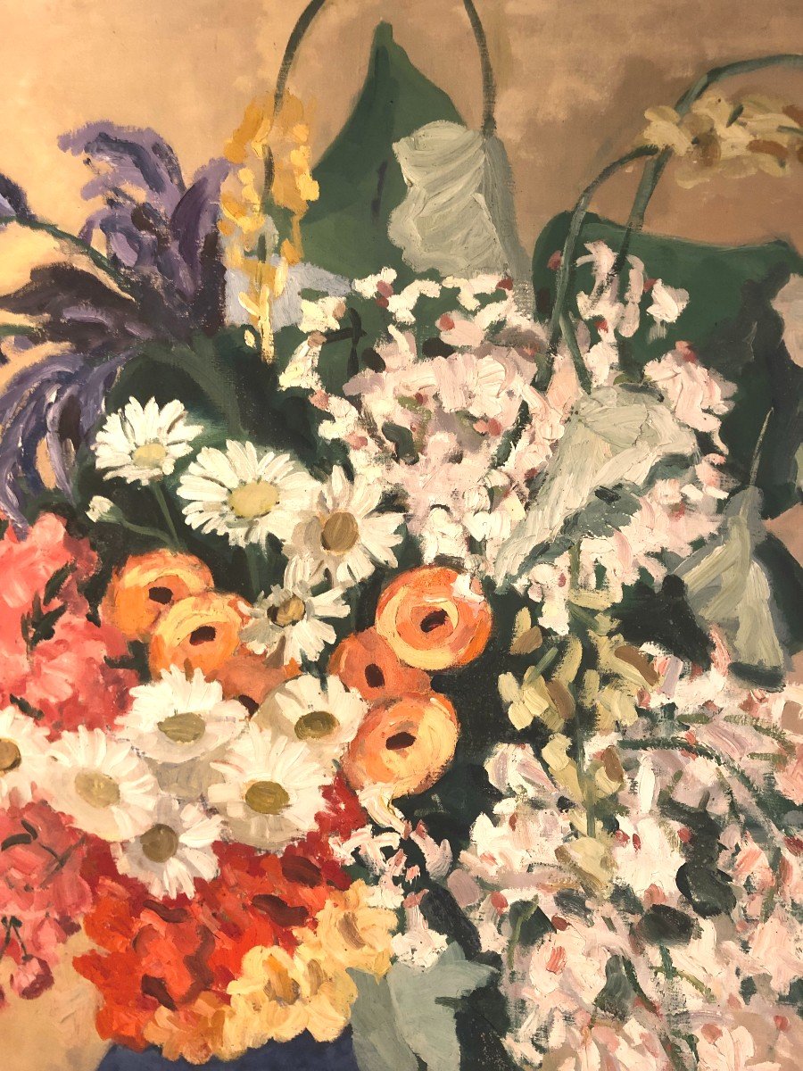 Large Bouquet Of Flowers Boucher Cermaise 1936 Oil On Canvas -photo-3