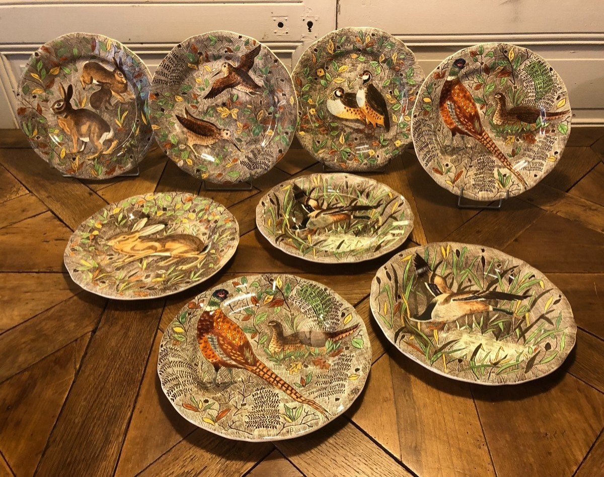 Service De Chasse "rambouillet" Gien 12 Pièces Jean Bertholle-photo-2