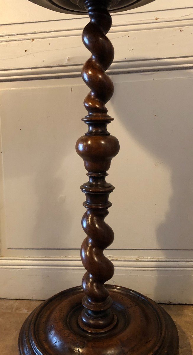 Sellette, Porte Lumière De Style Louis XIII En Noyer XVIII° Siècle-photo-1