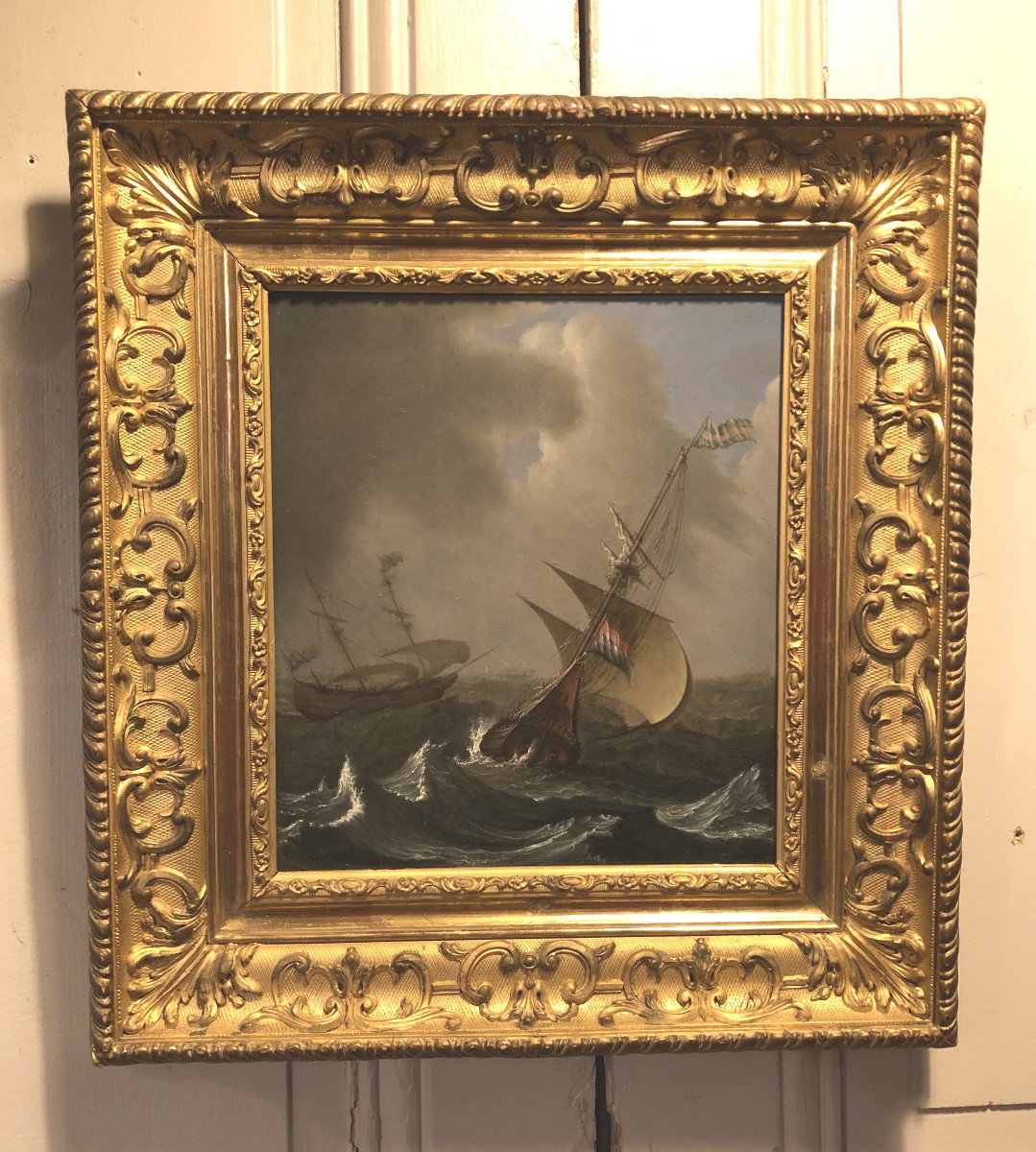 Huile Sur Cuivre "marine" époque XIX° Siècle 