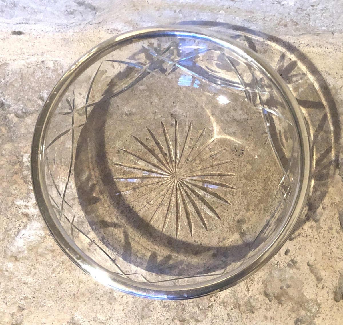 Minerva Cut Crystal And Sterling Silver Salad Bowl-photo-1