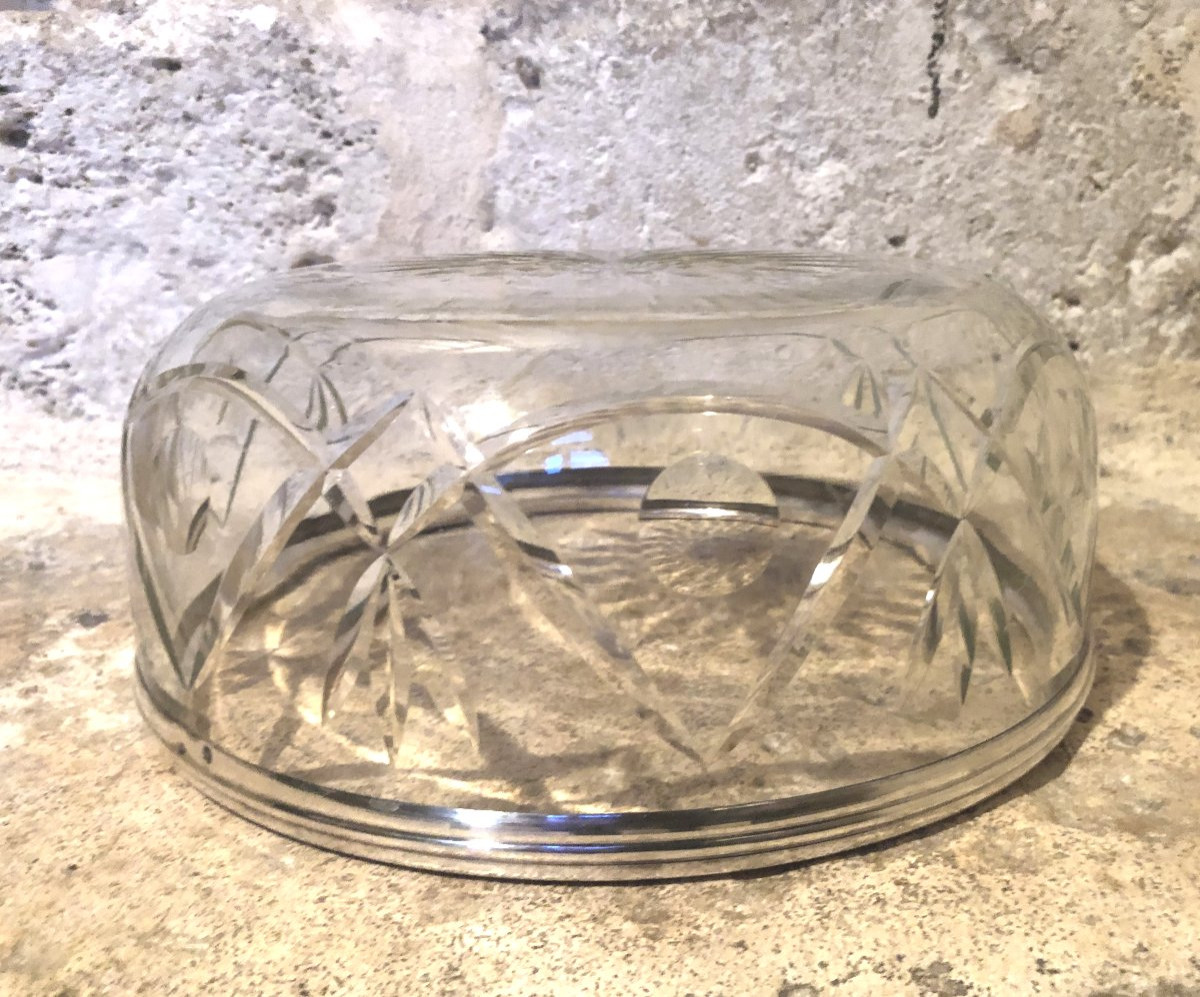 Minerva Cut Crystal And Sterling Silver Salad Bowl-photo-5