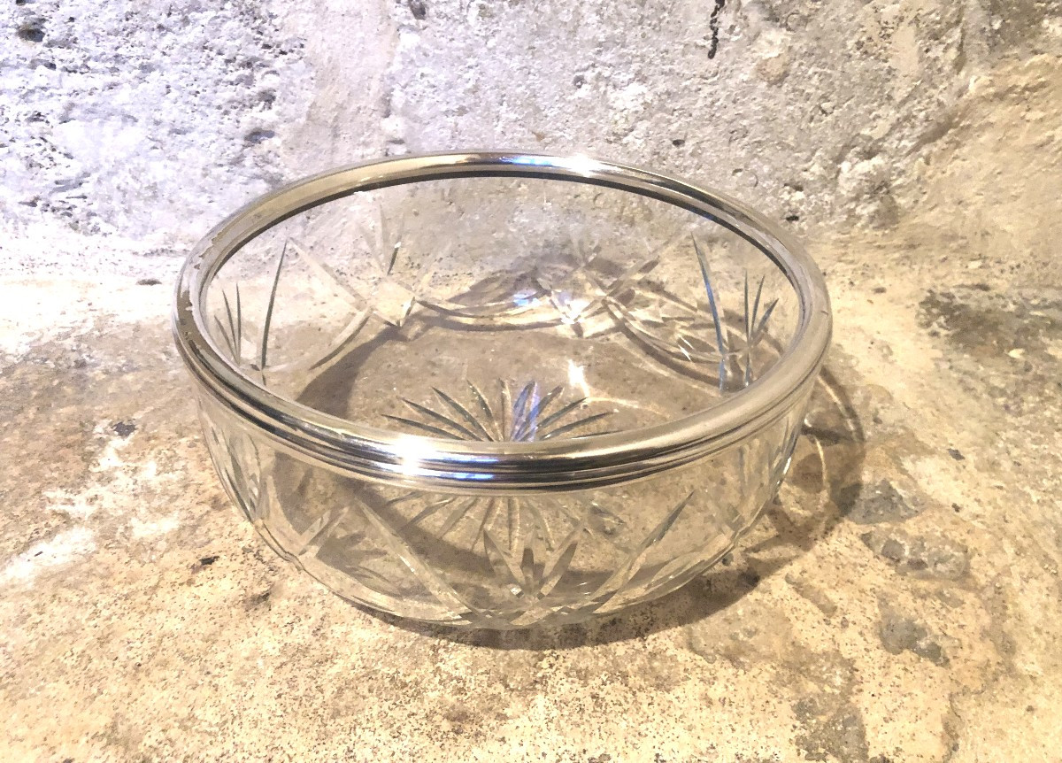 Minerva Cut Crystal And Sterling Silver Salad Bowl
