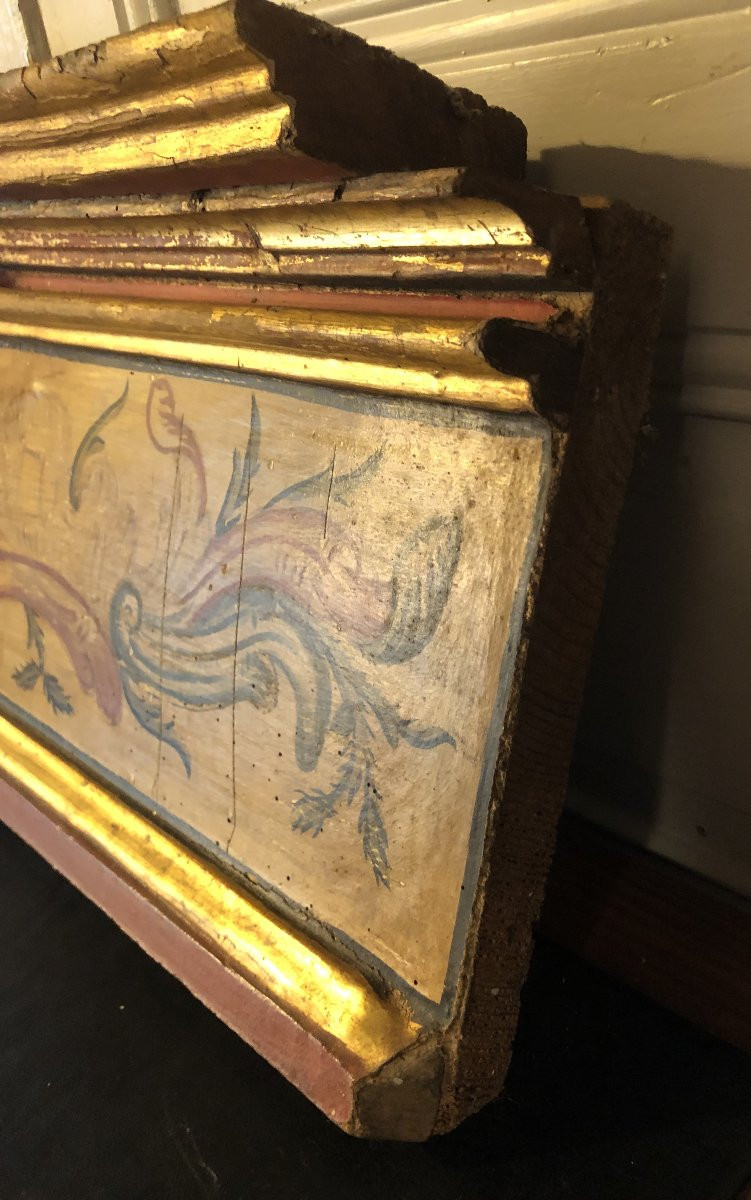 17th Century Gilded And Polychrome Woodwork Element -photo-4