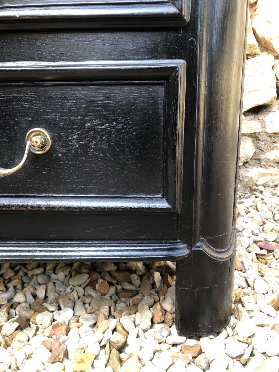 Louis XIV Chest Of Drawers, 18th Century In Blackened Wood-photo-2
