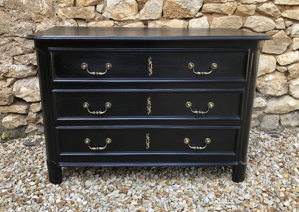 Louis XIV Chest Of Drawers, 18th Century In Blackened Wood