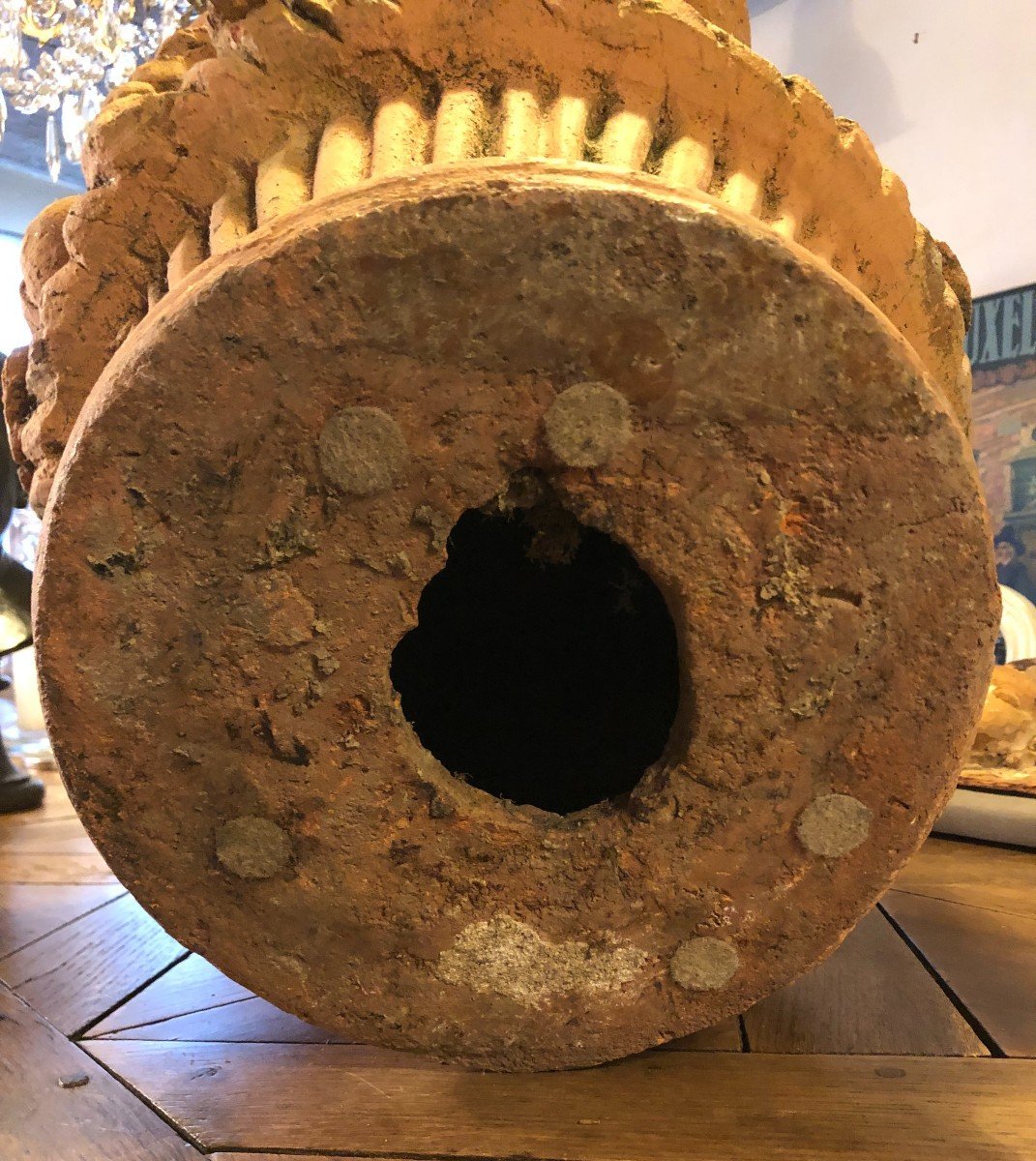 Importante Corbeille De Fruits En Terre Cuite XIX° Siècle-photo-7