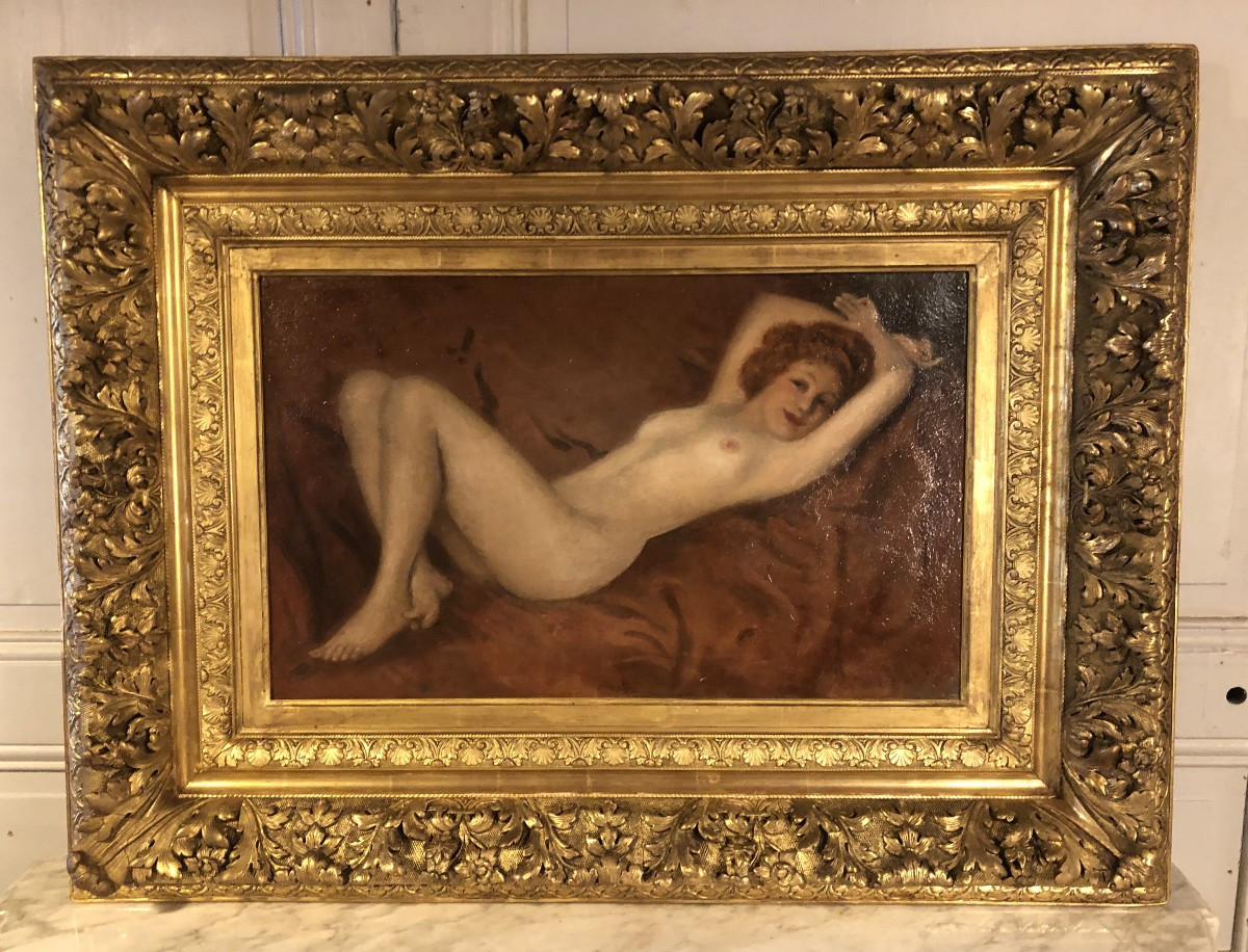 Nu Féminin Huile Sur Panneau Attribuée à Jacques Weissmann