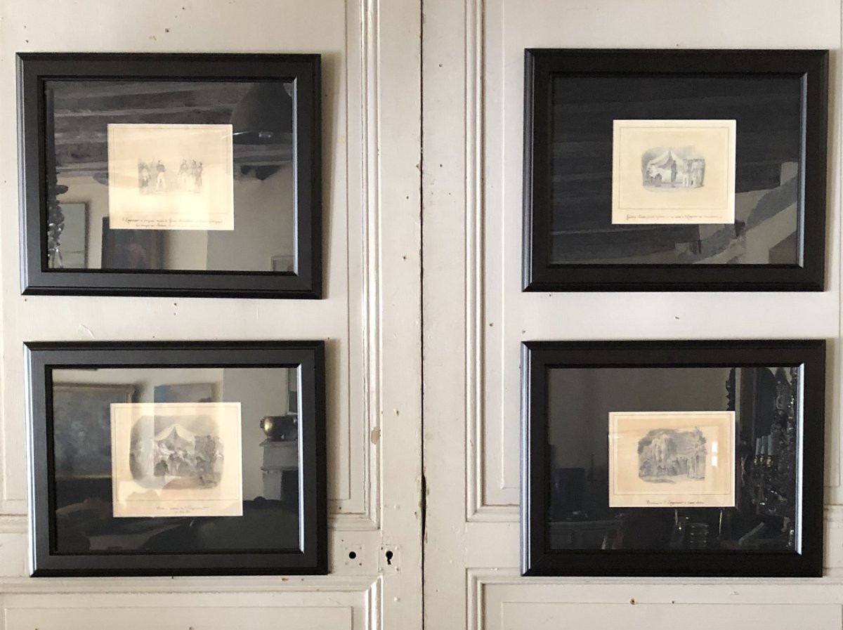Napoleon I Four Drawings Signed Nicolas Toussaint Charlet -photo-2