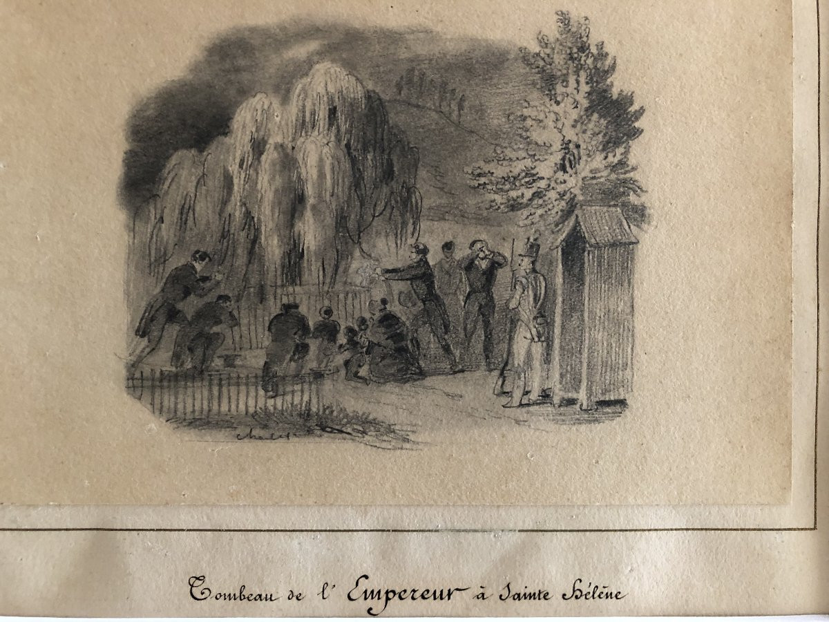 Napoleon I Four Drawings Signed Nicolas Toussaint Charlet -photo-5