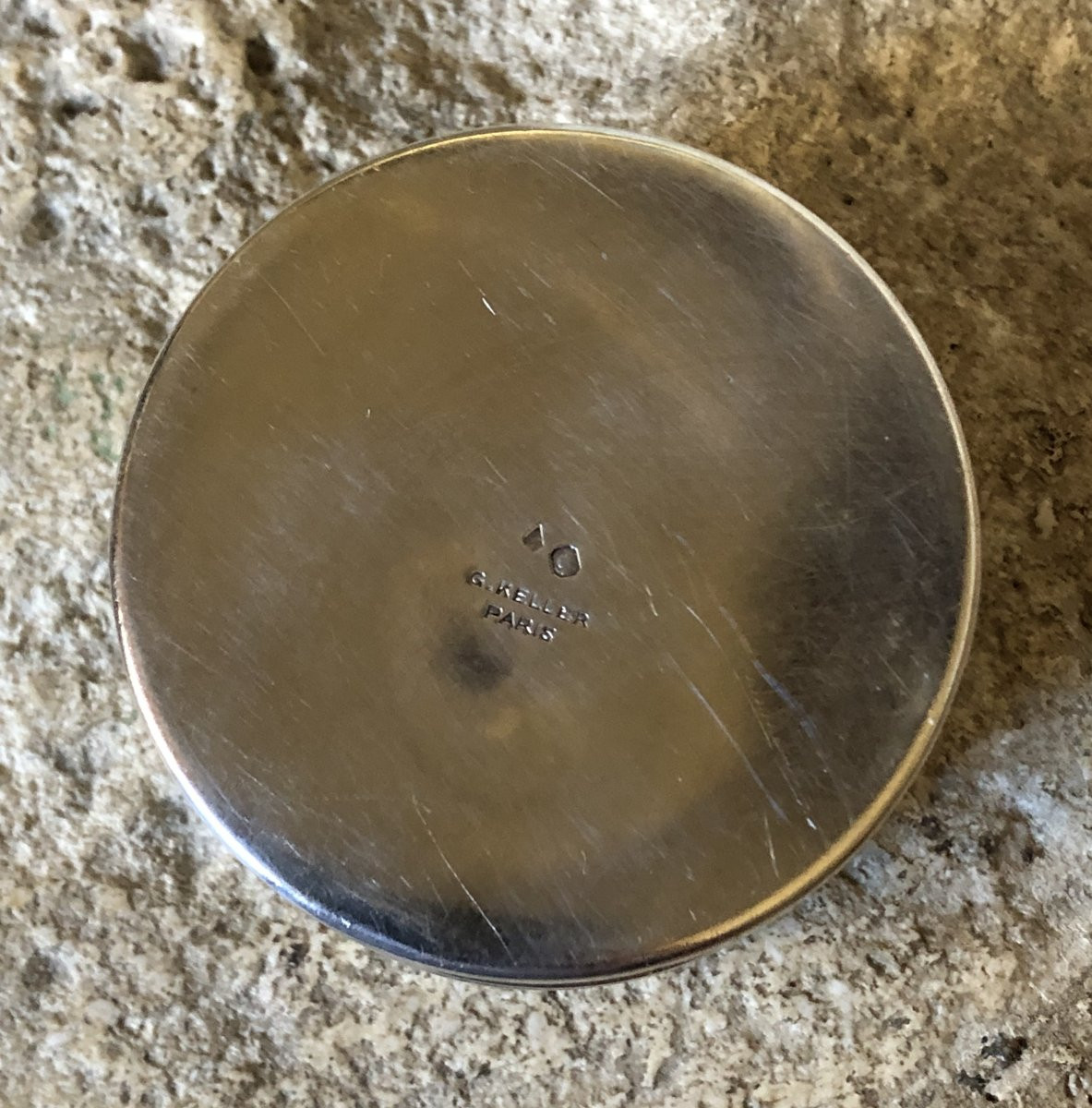 G. Keller boite ronde en argent poinçon Minerve-photo-4
