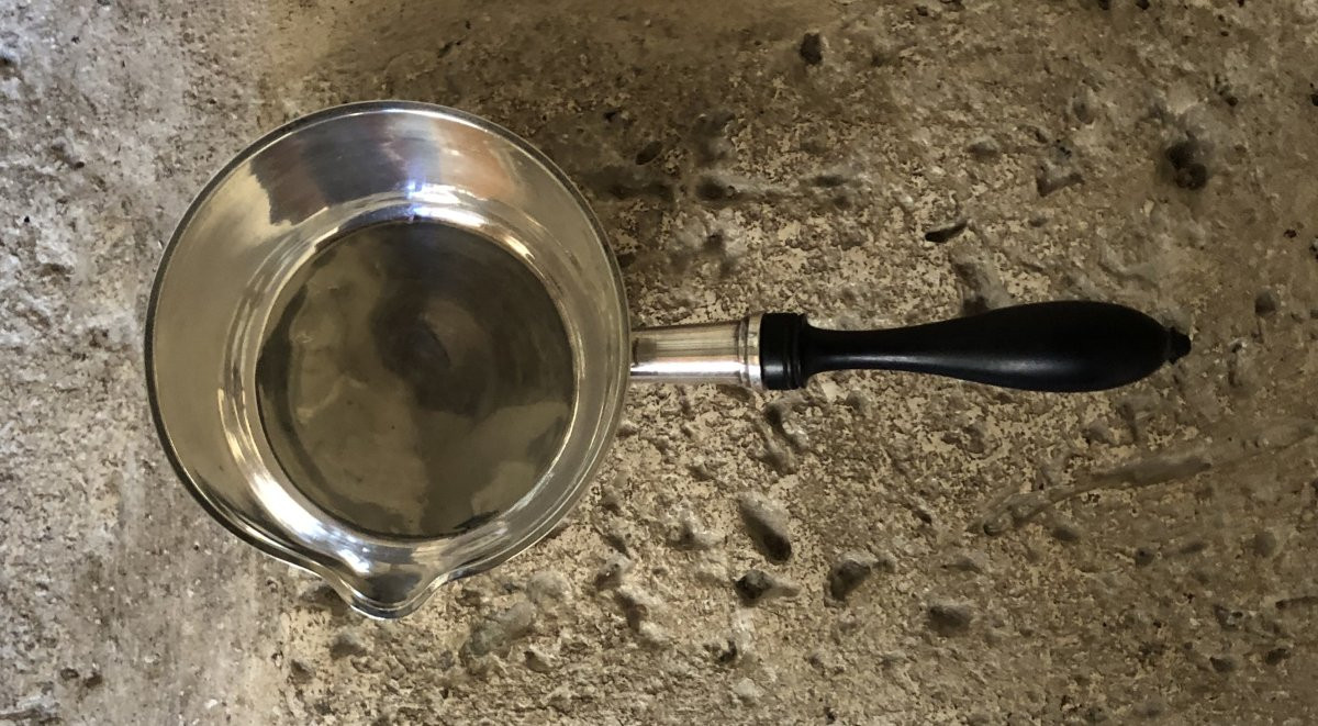 Marquis Crown Saucepan In Solid Silver And Ebony -photo-3