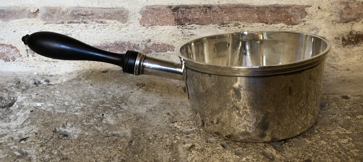 Marquis Crown Saucepan In Solid Silver And Ebony -photo-2