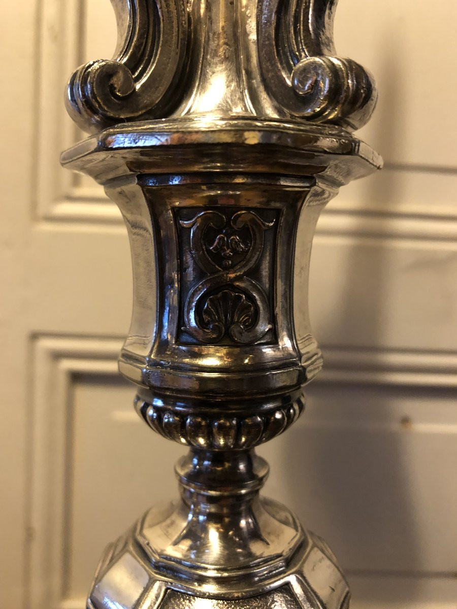 Victor Saglier Pair Of Louis XIV Regency Style Candlesticks -photo-1