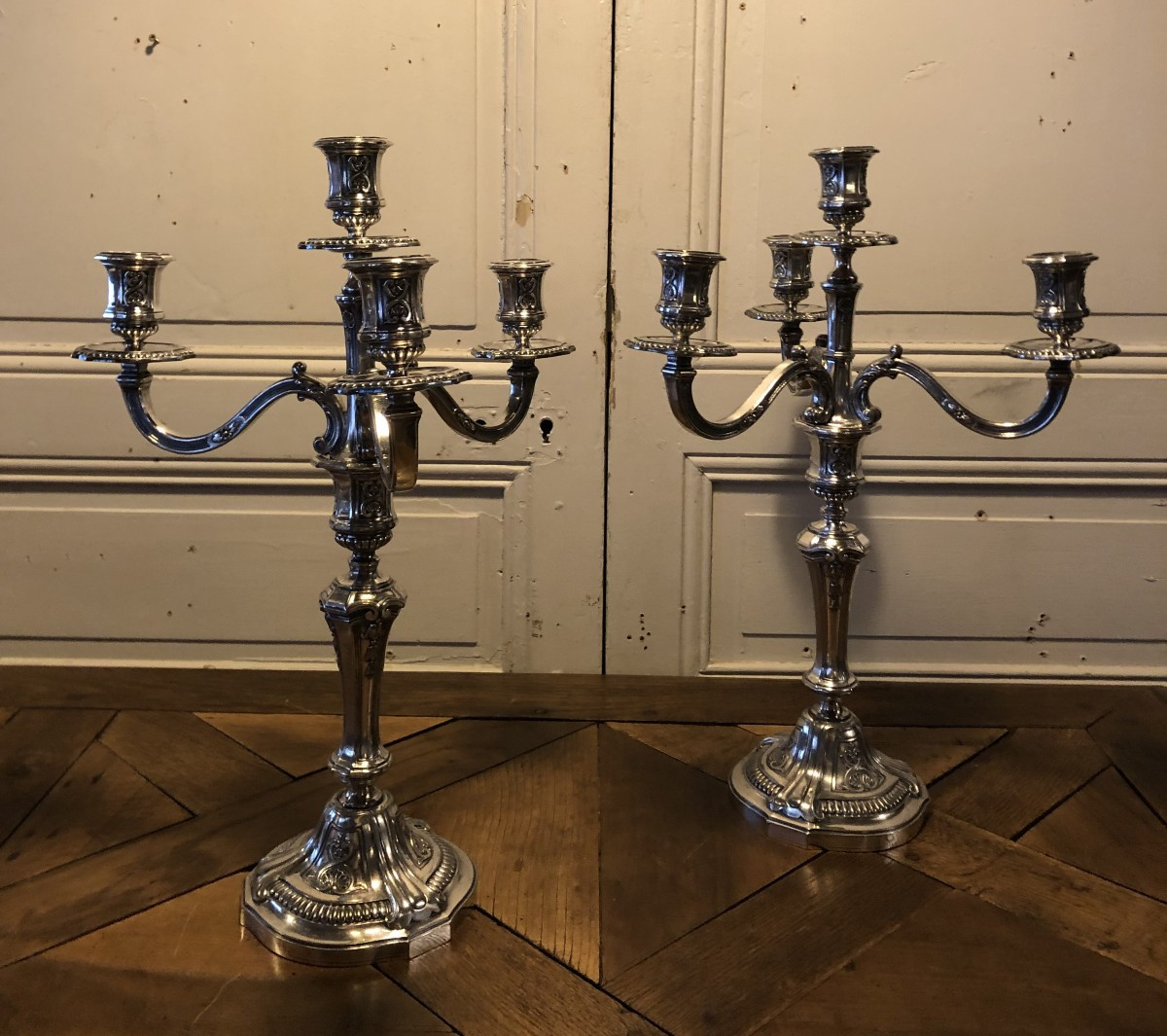 Victor Saglier Pair Of Louis XIV Regency Style Candlesticks 