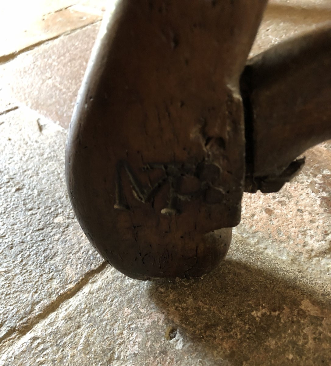 Fauteuil Louis XIV os de mouton en noyer -photo-1