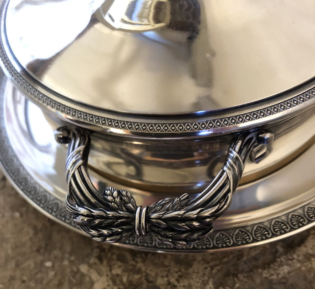 Risler et Carré légumier couvert  en argent poinçon Minerve XIX° siècle -photo-2