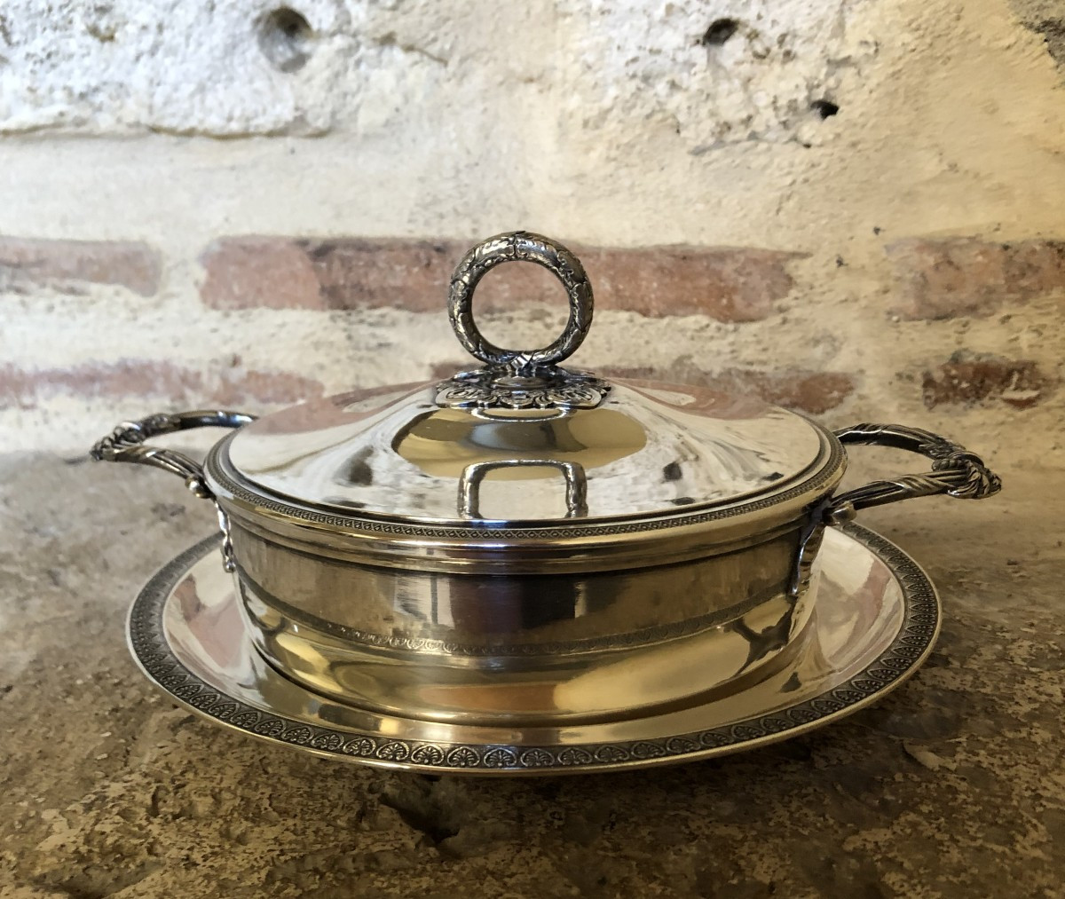 Risler et Carré légumier couvert  en argent poinçon Minerve XIX° siècle 