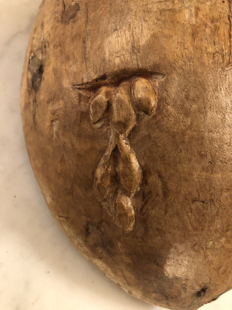 Large Wooden Ex Voto Heart Of Mary, Late 17th Century-photo-2
