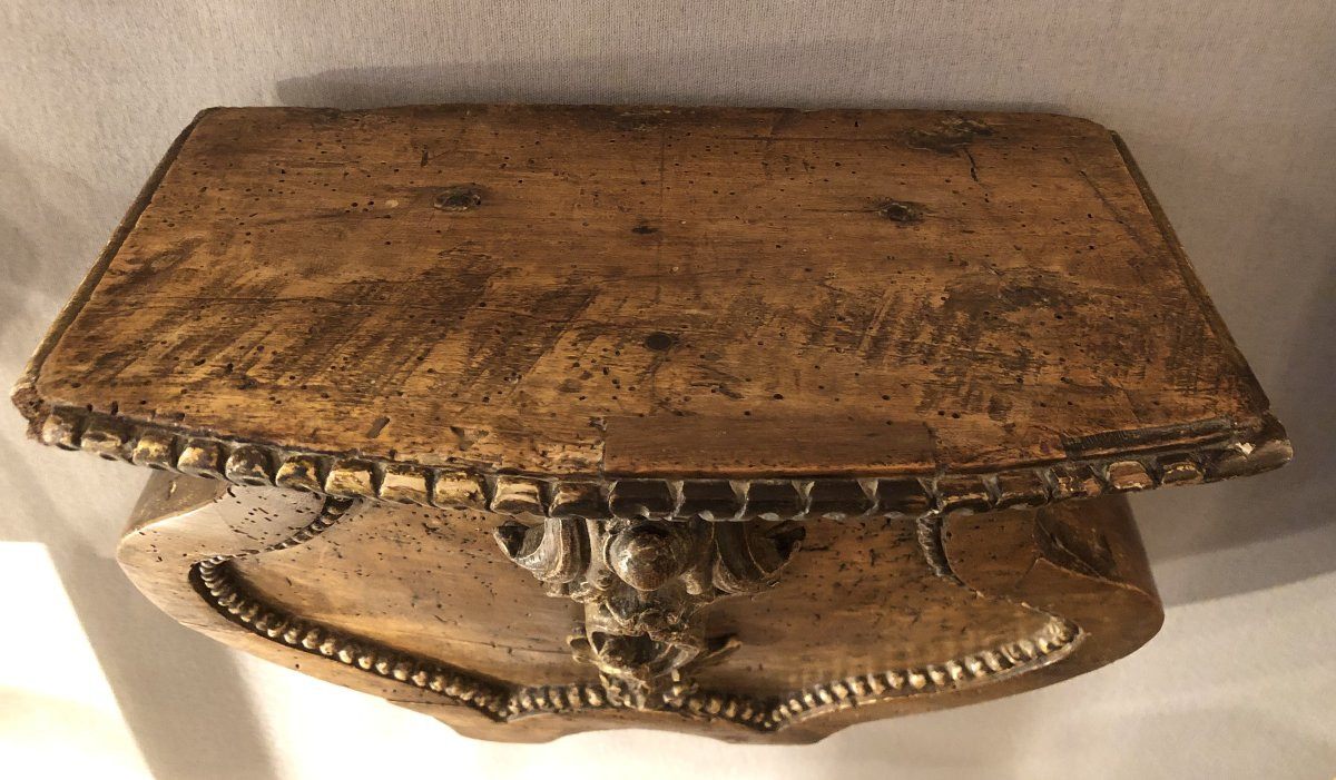 Louis XV Wall Console In Waxed And Gilded Wood, 18th Century -photo-2