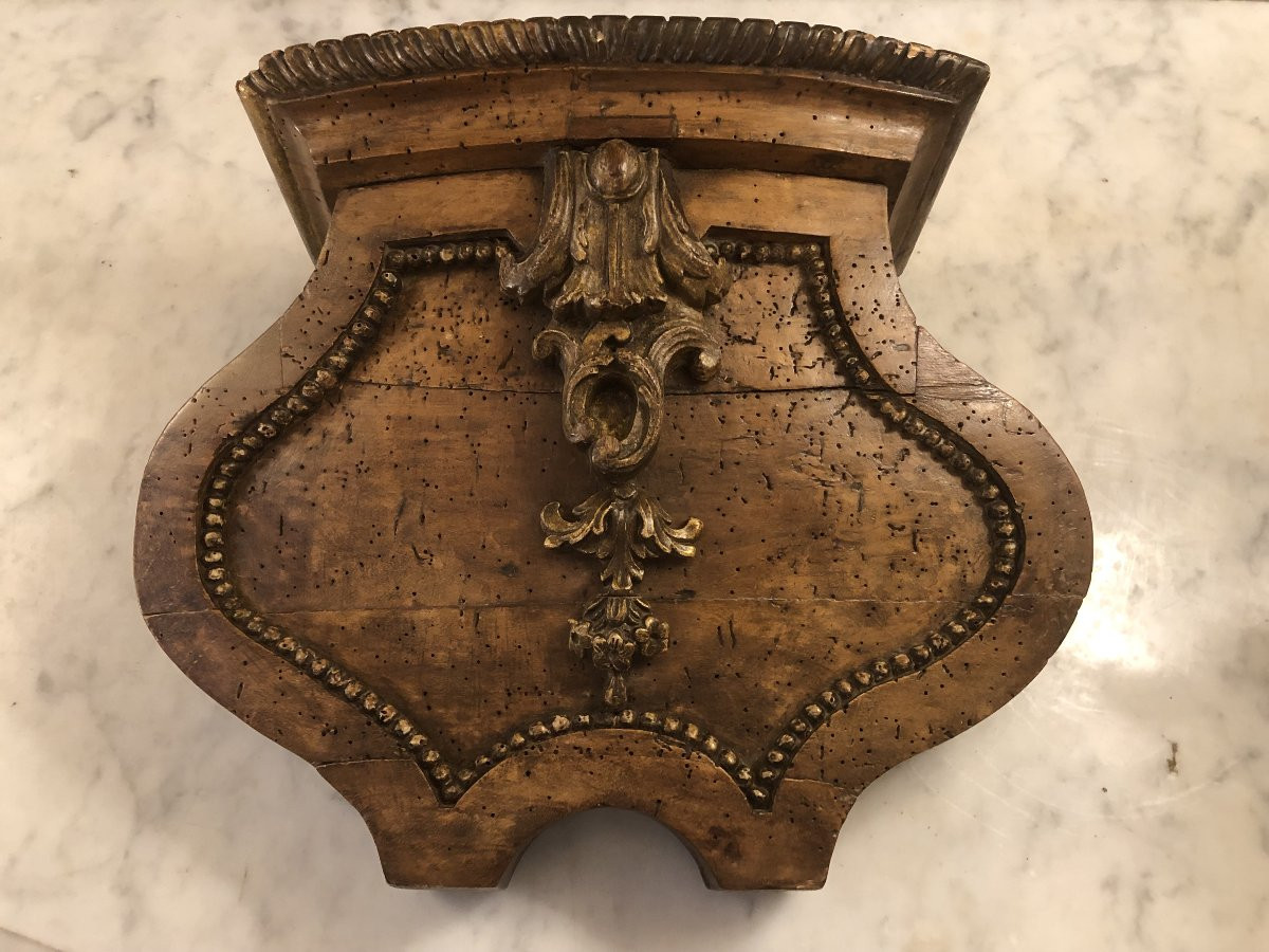 Louis XV Wall Console In Waxed And Gilded Wood, 18th Century -photo-3