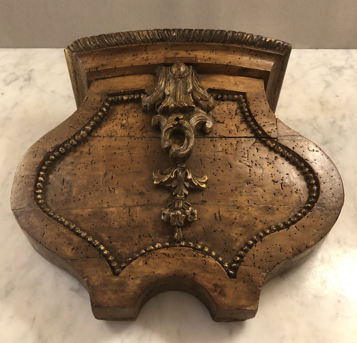 Louis XV Wall Console In Waxed And Gilded Wood, 18th Century -photo-5