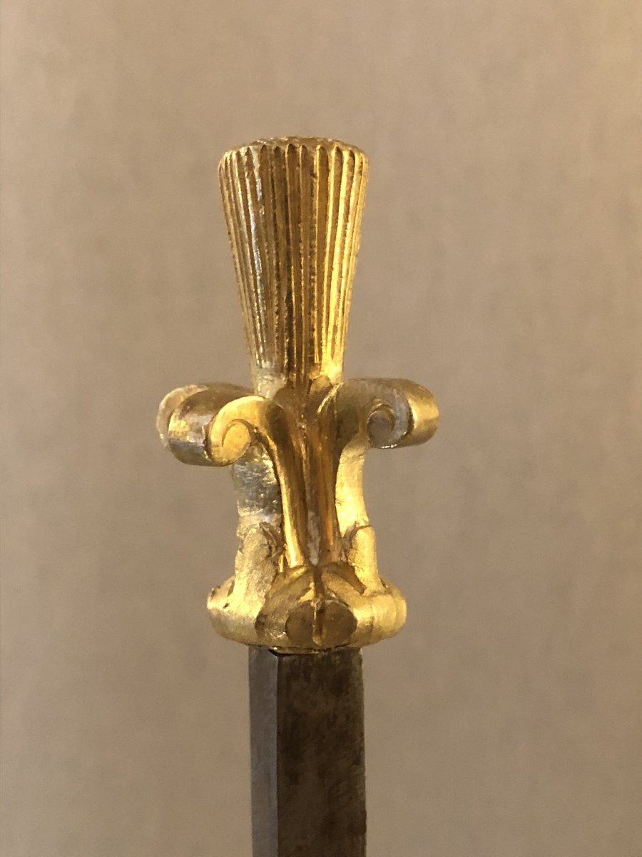 Lampe bouillotte Empire en bronze doré début XIX° siècle -photo-4