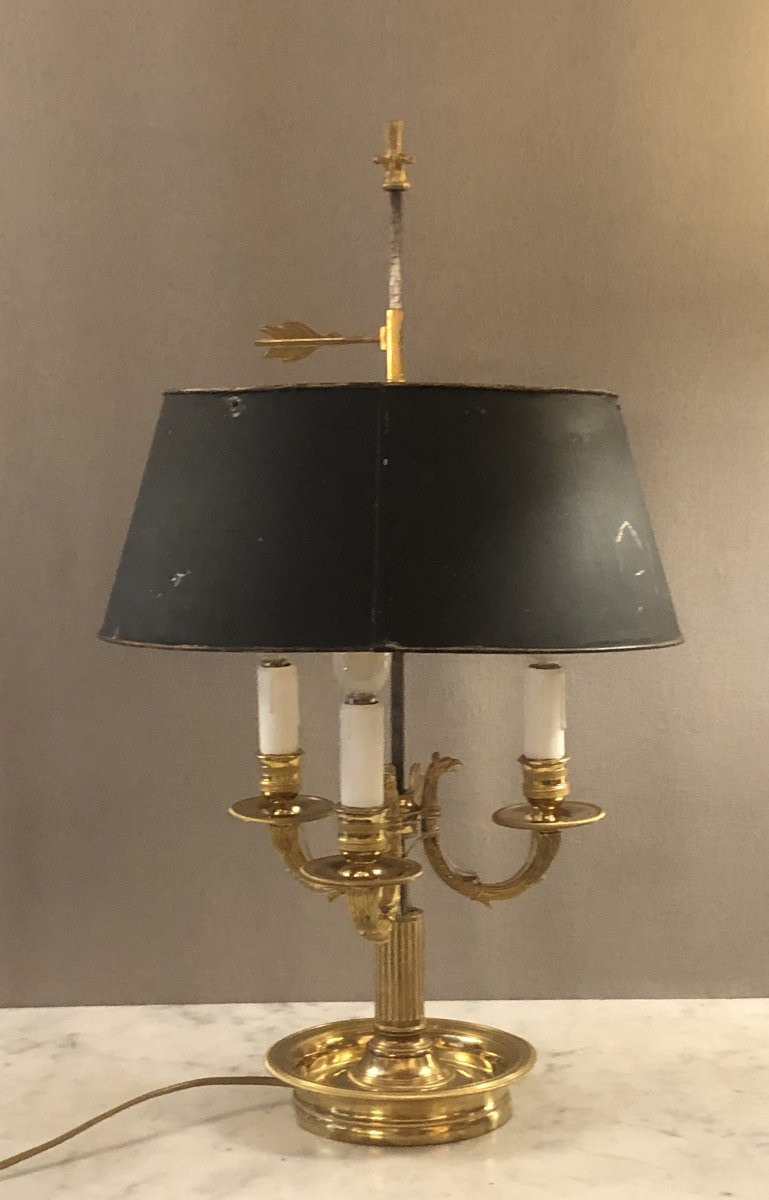 Lampe bouillotte Empire en bronze doré début XIX° siècle -photo-3